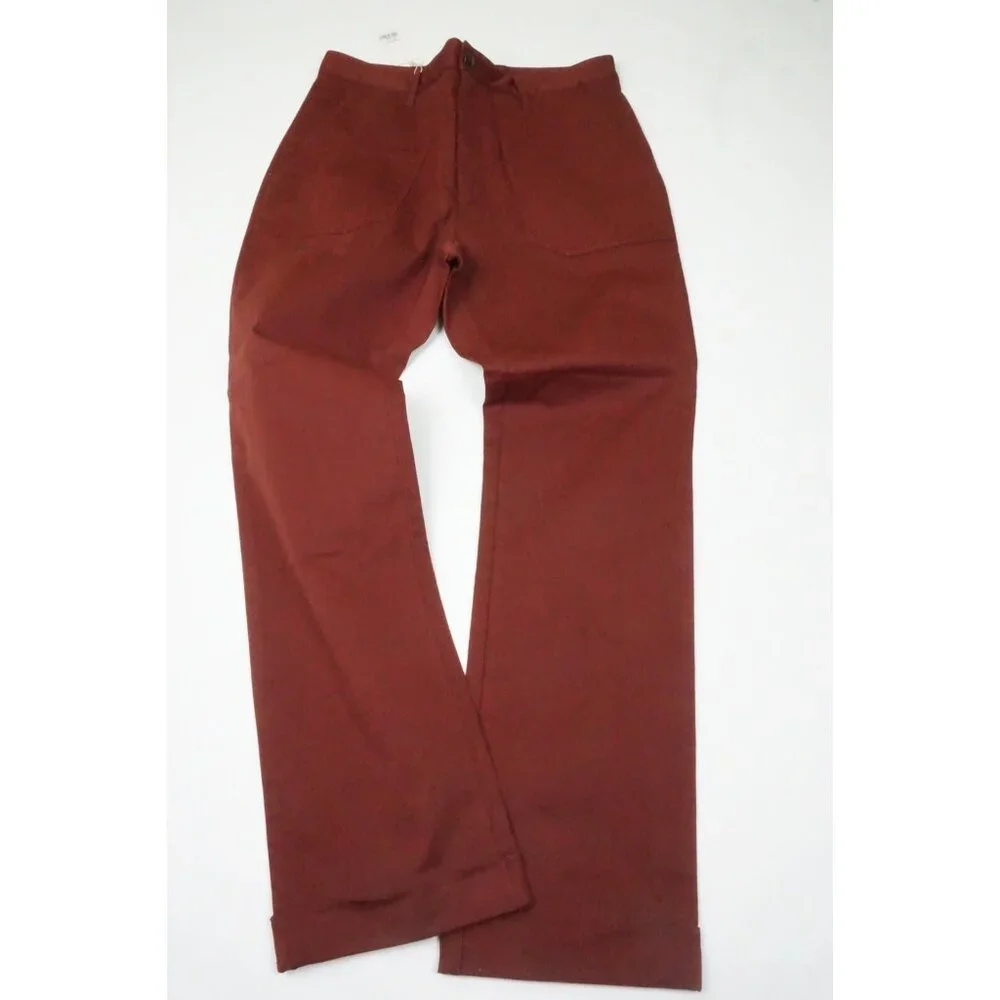Eidos Tinto Solid Red Cotton Blend Mens Casual Pants Sz 48R Brand New